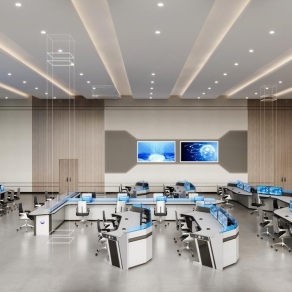 现代公安局指挥控制室3D模型下载